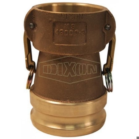 Dixon Type DA Cam and Groove Reducing Coupler, 3 x 4 in Nominal, Coupler x Adapter End Style, Brass, Domes 4030-DA-BR